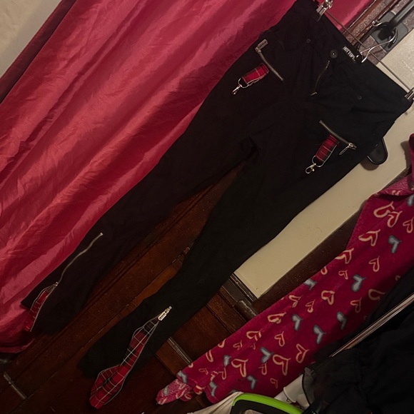 Hot Topic Black Pants with Red Accents